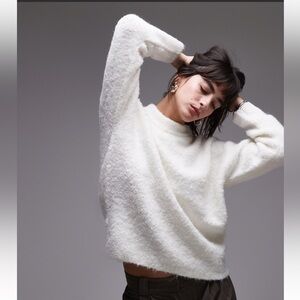Mango Soft White Crew Neck Sweater